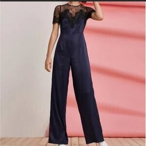 NEW Foxiedox Nixie Lace Wide Leg Illusion Neck Jumpsuit, NWT, Size XS, MSRP $189